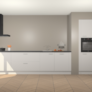 Zijdegrijze hoogglans keuken Calgary 86365