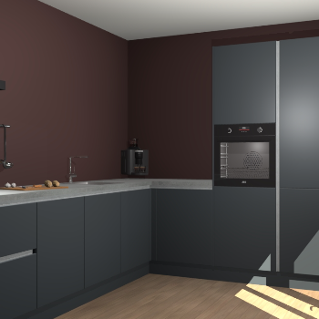 Onyxgrijze greeploze keuken Portland 76288