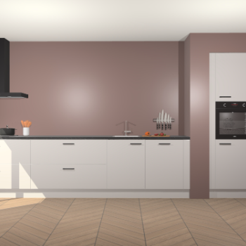 Zijdegrijze hoogglans keuken Calgary 86367