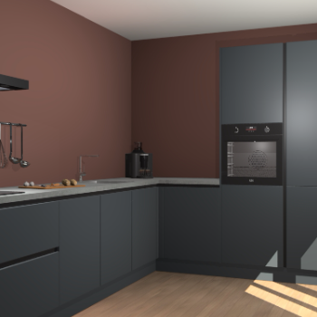 Onyxgrijze greeploze keuken Portland 76292