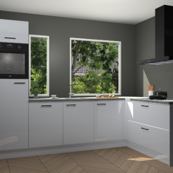 Sneeuwwitte hoogglans keuken Cannes 74553