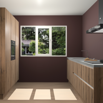 Goud Eiken greeploze keuken Bytom 55070