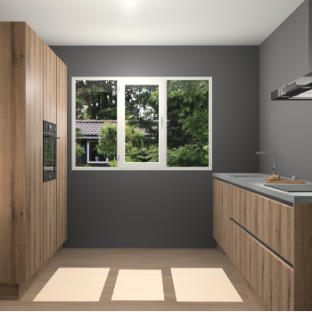 Goud Eiken greeploze keuken Bytom 55073