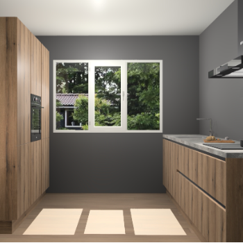 Goud Eiken greeploze keuken Bytom 55103