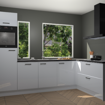 Sneeuwwitte hoogglans keuken Cannes 74600