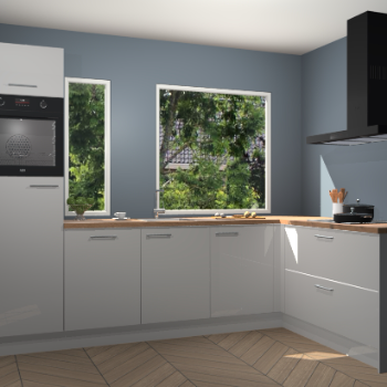 Zijdegrijze hoogglans keuken Cannes 74629