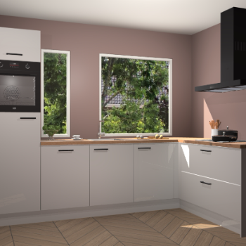 Zijdegrijze hoogglans keuken Cannes 74632