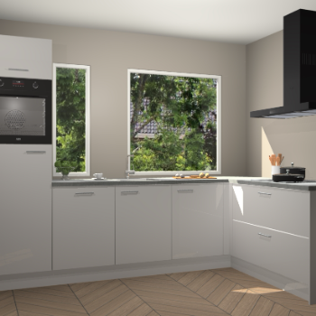 Zijdegrijze hoogglans keuken Cannes 74807