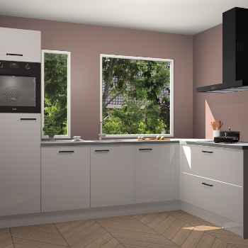 Zijdegrijze hoogglans keuken Cannes 74809