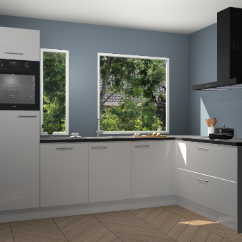 Zijdegrijze hoogglans keuken Cannes 74812