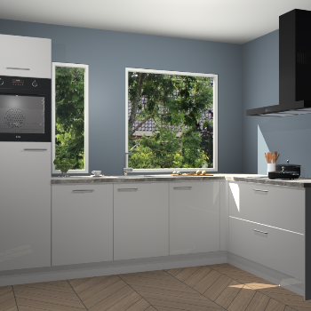 Zijdegrijze hoogglans keuken Cannes 74872