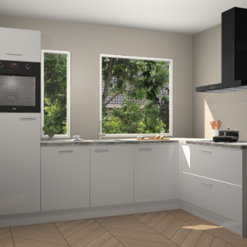 Zijdegrijze hoogglans keuken Cannes 74873