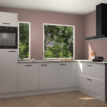 Zijdegrijze hoogglans keuken Cannes 74875