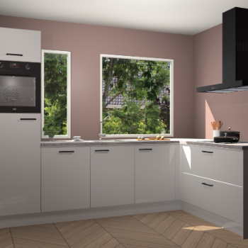 Zijdegrijze hoogglans keuken Cannes 74882