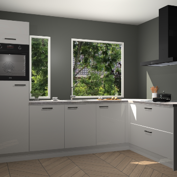 Zijdegrijze hoogglans keuken Cannes 74883