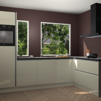 Magnolia hoogglans greeploze keuken Cannes 75260