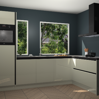 Magnolia hoogglans greeploze keuken Cannes 75263