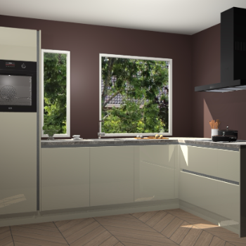 Magnolia hoogglans greeploze keuken Cannes 75310