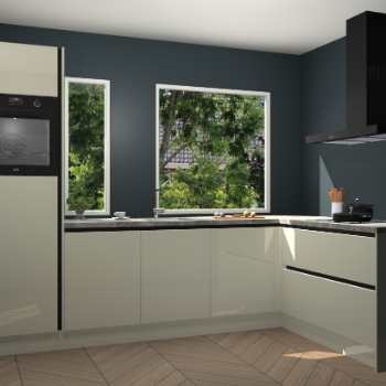 Magnolia hoogglans greeploze keuken Cannes 75313