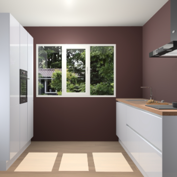 Sneeuwwitte Hoogglans greeploze keuken Bytom 55734