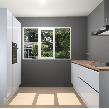 Sneeuwwitte Hoogglans greeploze keuken Bytom 55737