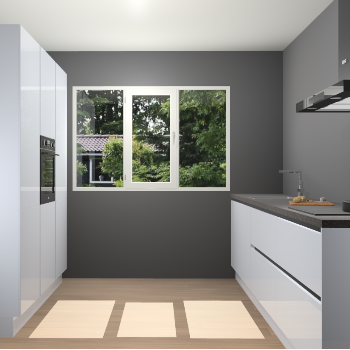 Sneeuwwitte Hoogglans greeploze keuken Bytom 58644