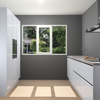 Sneeuwwitte Hoogglans greeploze keuken Bytom 59022