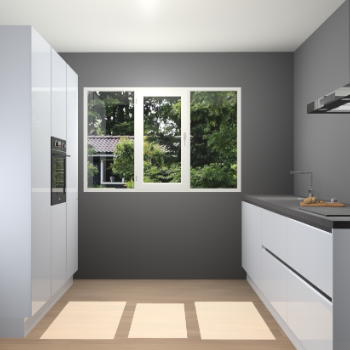 Sneeuwwitte Hoogglans greeploze keuken Bytom 59041