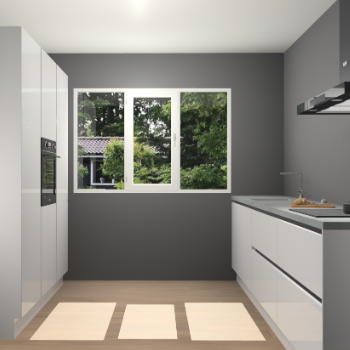 Zijdegrijze Hoogglans greeploze keuken Bytom 59089