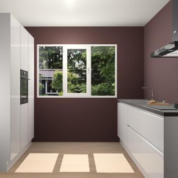 Zijdegrijze Hoogglans greeploze keuken Bytom 59092