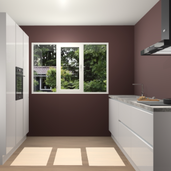 Zijdegrijze Hoogglans greeploze keuken Bytom 59169