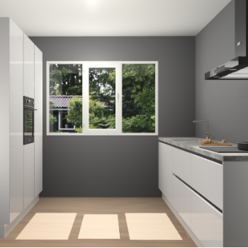 Zijdegrijze Hoogglans greeploze keuken Bytom 59172