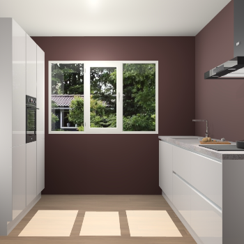 Zijdegrijze Hoogglans greeploze keuken Bytom 59175