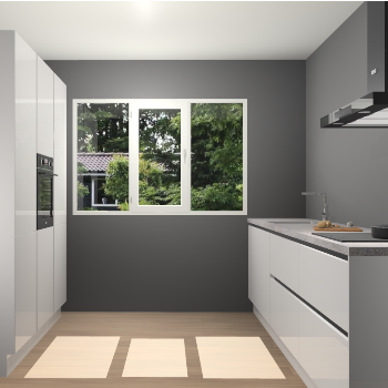 Zijdegrijze Hoogglans greeploze keuken Bytom 59178