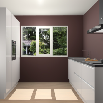 Zijdegrijze Hoogglans greeploze keuken Bytom 59458