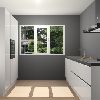 Zijdegrijze Hoogglans greeploze keuken Bytom 59461