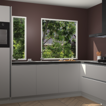 Zijdegrijze greeploze keuken Cannes 73025