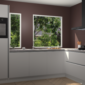 Zijdegrijze greeploze keuken Cannes 73059