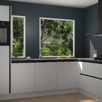 Zijdegrijze greeploze keuken Cannes 73090