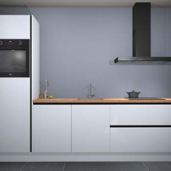 Sneeuwwitte hoogglans greeploze keuken Tokelau 44754