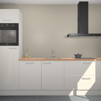 Zijdegrijze hoogglans keuken Tokelau 44885