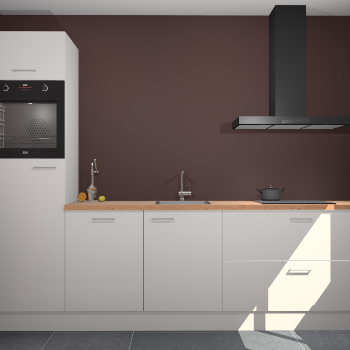 Zijdegrijze hoogglans keuken Tokelau 44887