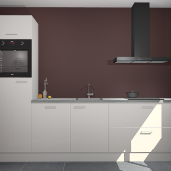 Zijdegrijze hoogglans keuken Tokelau 44900