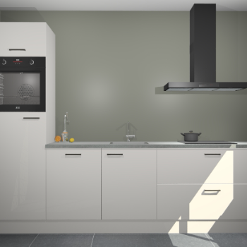 Zijdegrijze hogglans keuken Tokelau 44903