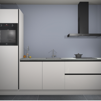 Zijdegrijze hoogglans greeploze keuken Tokelau 44904