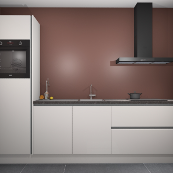 Zijdegrijze hoogglans greeploze keuken Tokelau 44913