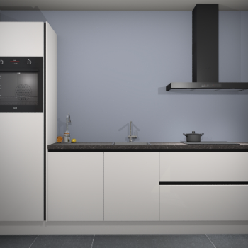 Zijdegrijze hoogglans greeploze keuken Tokelau 44916