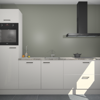 Zijdegrijze hogglans keuken Tokelau 44961