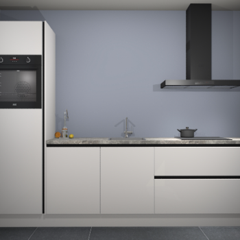 Zijdegrijze hoogglans greeploze keuken Tokelau 44962