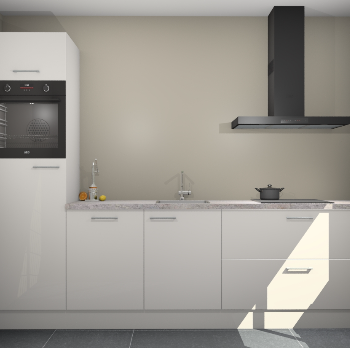 Zijdegrijze hoogglans keuken Tokelau 44995